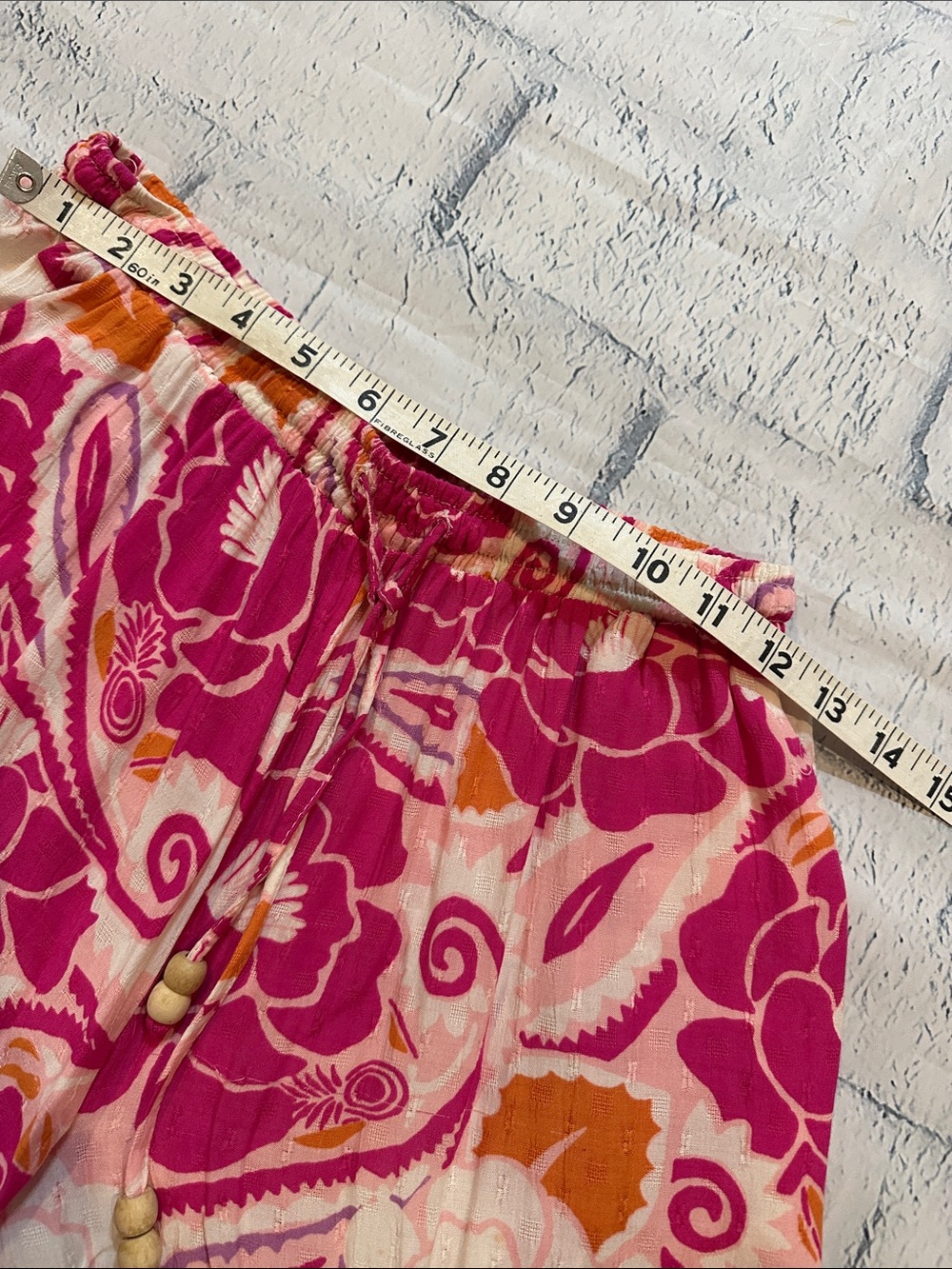 Nicole Miller Pink Orange Floral Wide Leg Pants - Picture 5 of 8